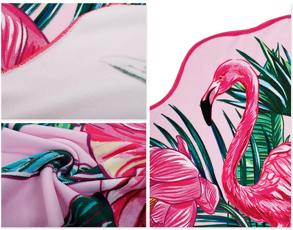 Fashion Flamingo Plain Microfiber Beach Towel